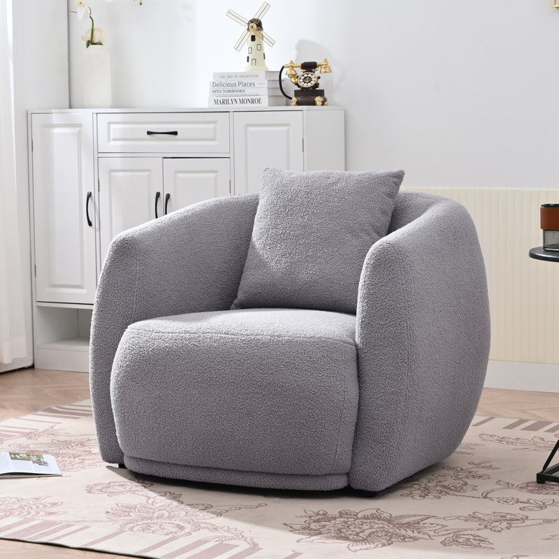 Comfortable U-Style Upholstered Armchair With 1 Pillow, Ideal For Living Room And Bedroom Relaxation, Modern Design, Durable Polyester Fabric, Perfect For Reading Or Watching TV