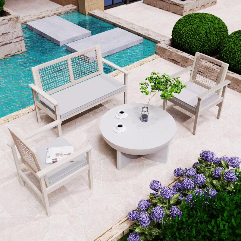 Brandenburg 4-Piece Acacia Outdoor Sofa Seating Group With Cushions