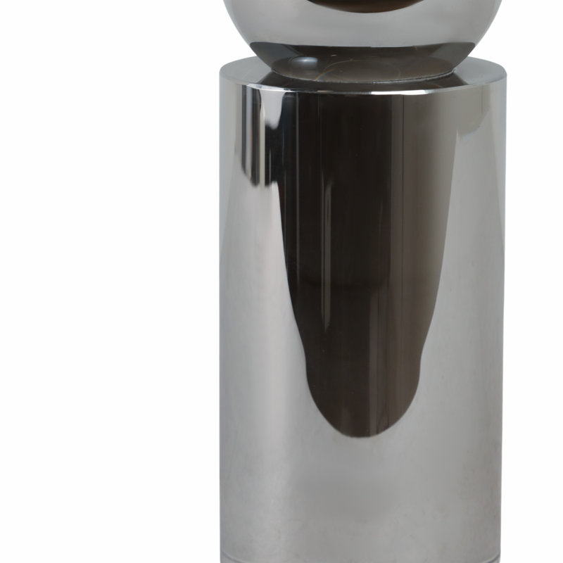 Glass and Crystal Pillar and Taper Holder with Modern Geometric Silhouette in Glam Style for Contemporary Decorative Accents and Elegant Candle Display