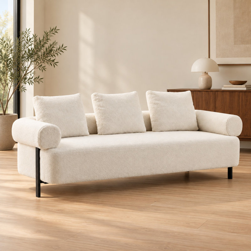  Canapé rembourré 78 po avec coussins Nuoya, Beige