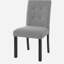 Chaise de salle à manger capitonnée 4 pièces, lin rustique revêtu de pieds en bois d'hévéa noir, chaise d'appoint rembourrée pour la cuisine, la salle à manger, la chambre à coucher, gris