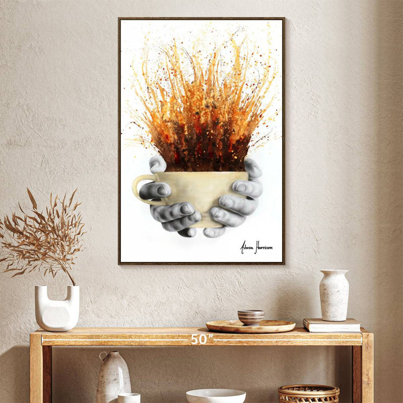 Coffee Coffee Coffee, Floating Frame Walnut, 27" x 40"