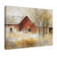«Bare Tree Homestead - Winter Countryside Landscape», art mural sur toile tendue-129752677