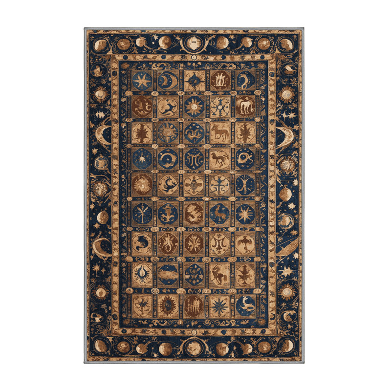 Tapis gris français lavable à la machine, Rectangle 8 pi x 12 pi