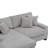 2 - Piece Upholstered Gray Chenille Modular Sectional Sofa with Armrests & Throw Pillows-135900680-135900685