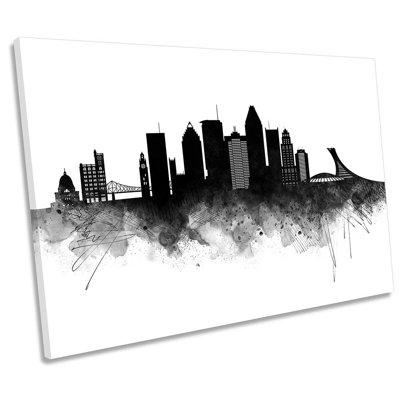 Montreal City Skyline - Wrapped Canvas Print