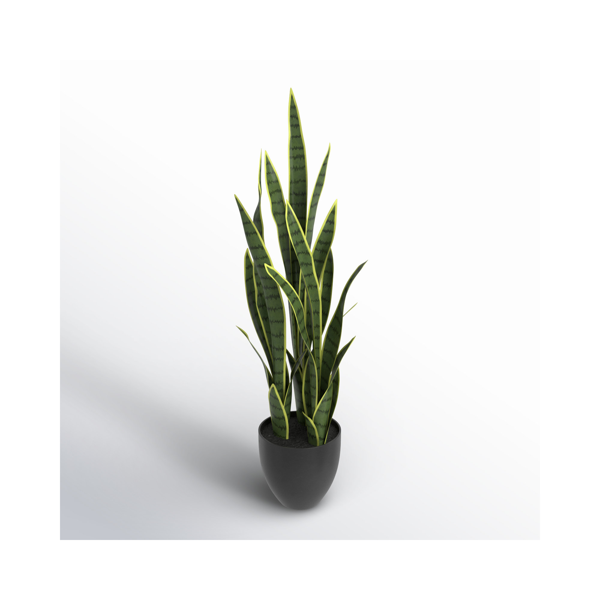 Artificial Sansevieria Snake Plant in Pot, 33.75" H x 13" W x 13" D