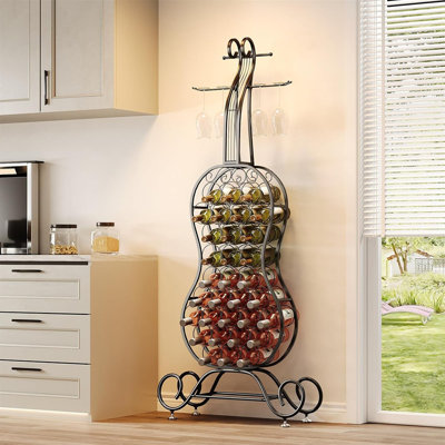 Porte-bouteilles sur pied avec porte-bouteilles