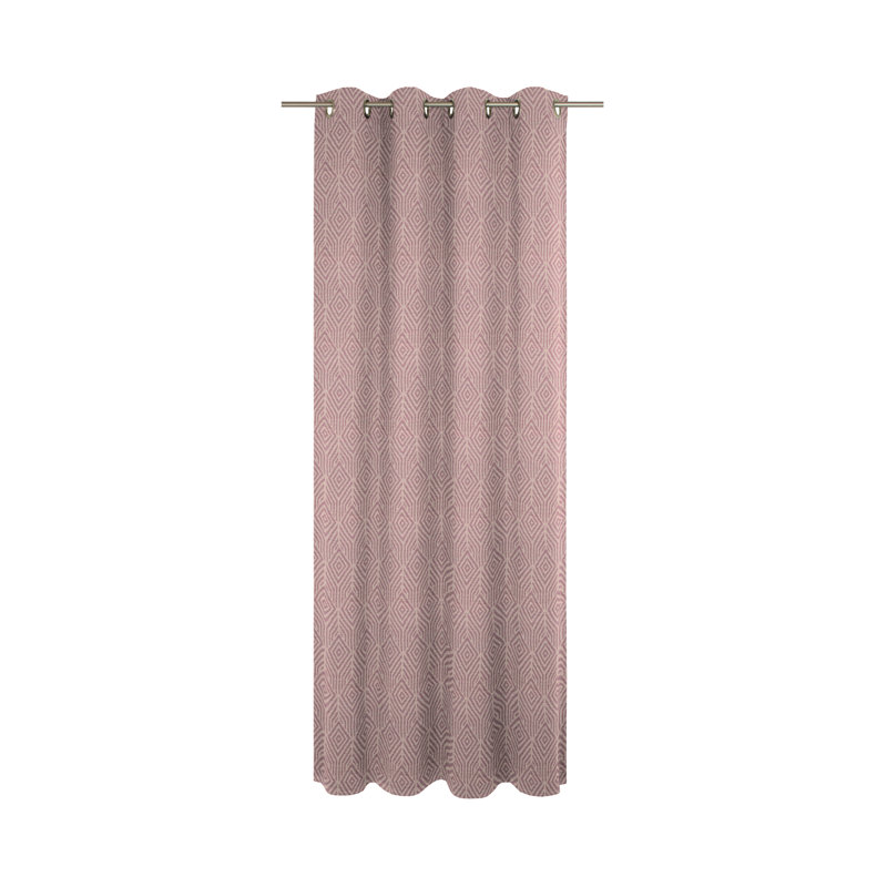 Caleigh Easy Diamond Eyelet Opaque Curtain, Rosy Brown/Misty Rose, 145 W x 145 D cm
