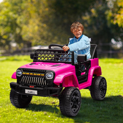 12V Kids Electric Ride-On Truck with Remote, Spring Suspension, LED Lights, Music & Battery Display, Dual 30W Motors