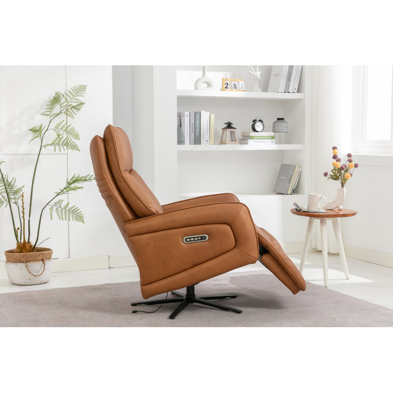 Devony 85cm Wide Swivel Zero Gravity Recliner, Tan