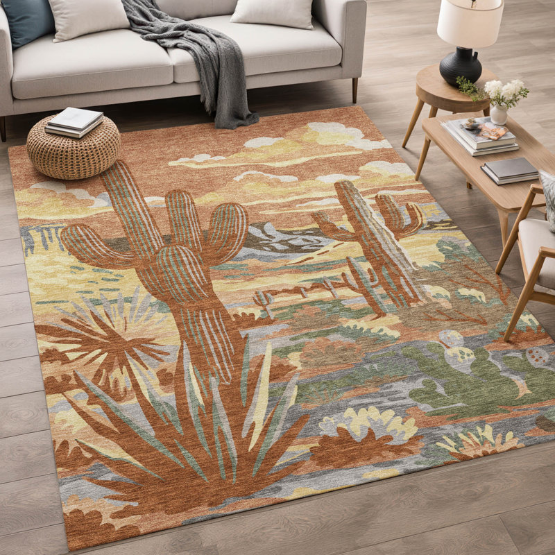 Tapis lavable à la machine intérieur / extérieur ACN2496 Chantille, Paprika, 5 pi x 7 pi 6 po