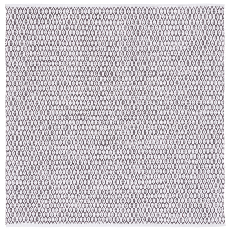 Modena Hand Woven Cotton Geometric Rug, Square 6'