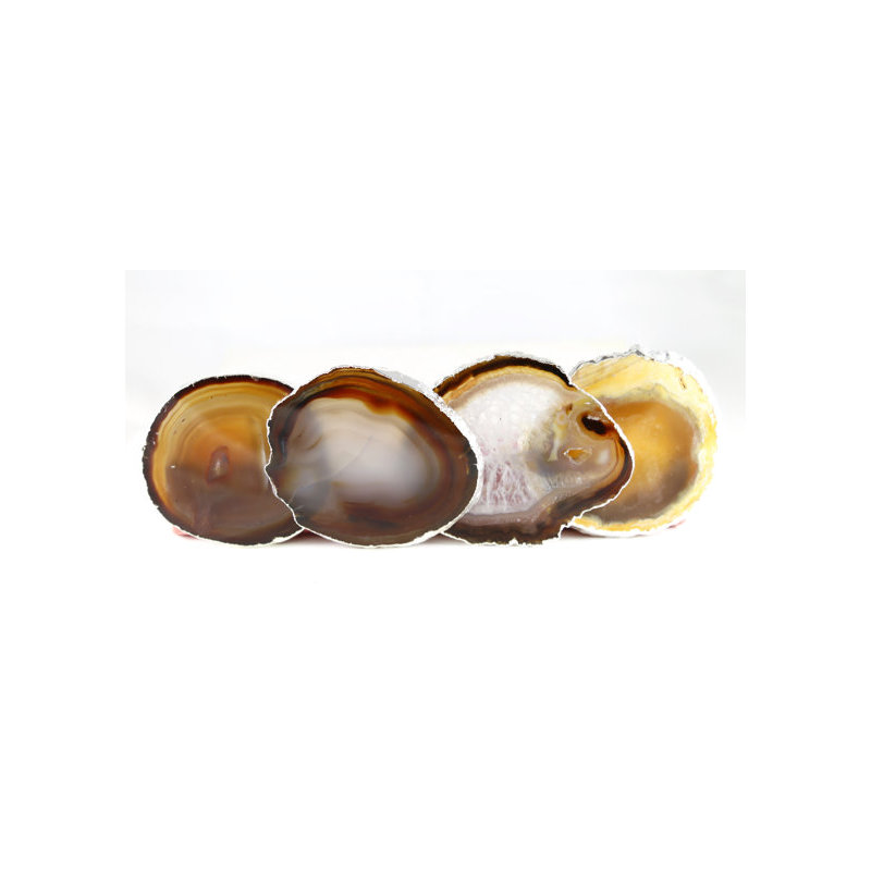 Coaster Agate Coaster, Silver Plated
