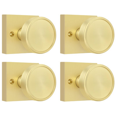 Faux boutons de porte en or brossé, faux boutons en laiton brossé pour portes de placard, serrures de porte en alliage de zinc (paquet de 2/4 pièces)