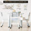 Ensemble de table et 4 chaises pour enfants, hauteur réglable – Surface tableau blanc, bords arrondis, pieds antidérapants, facile à nettoyer, multi-activités pour lire, dessiner, jouer, salle de jeux – Gris pâle, bureau tableau blanc