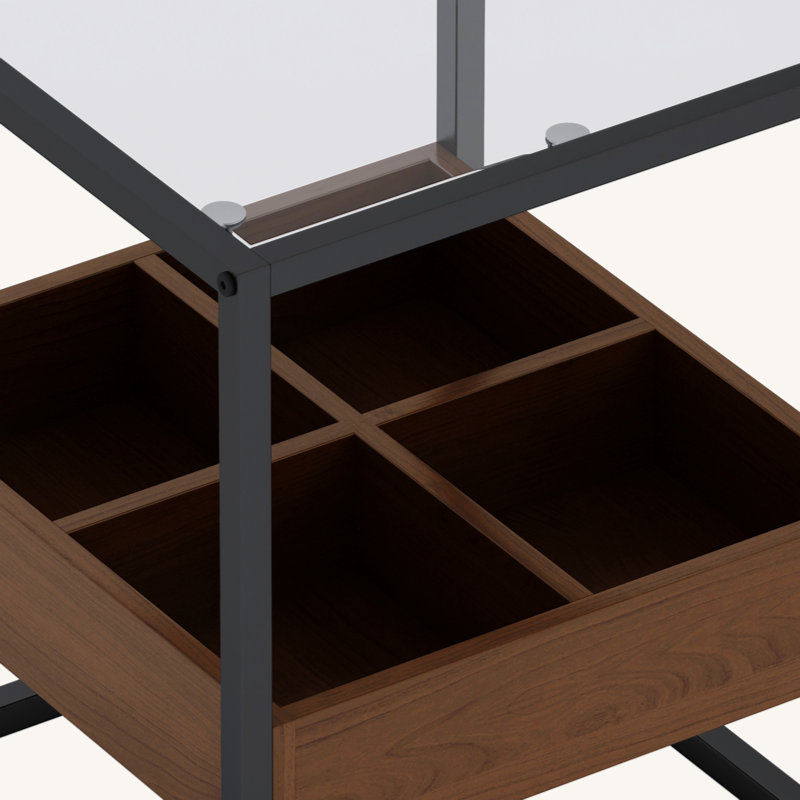 Luzenia 2 Pieces Nightstand, Coffee Table, Side Table with Storage Shelf