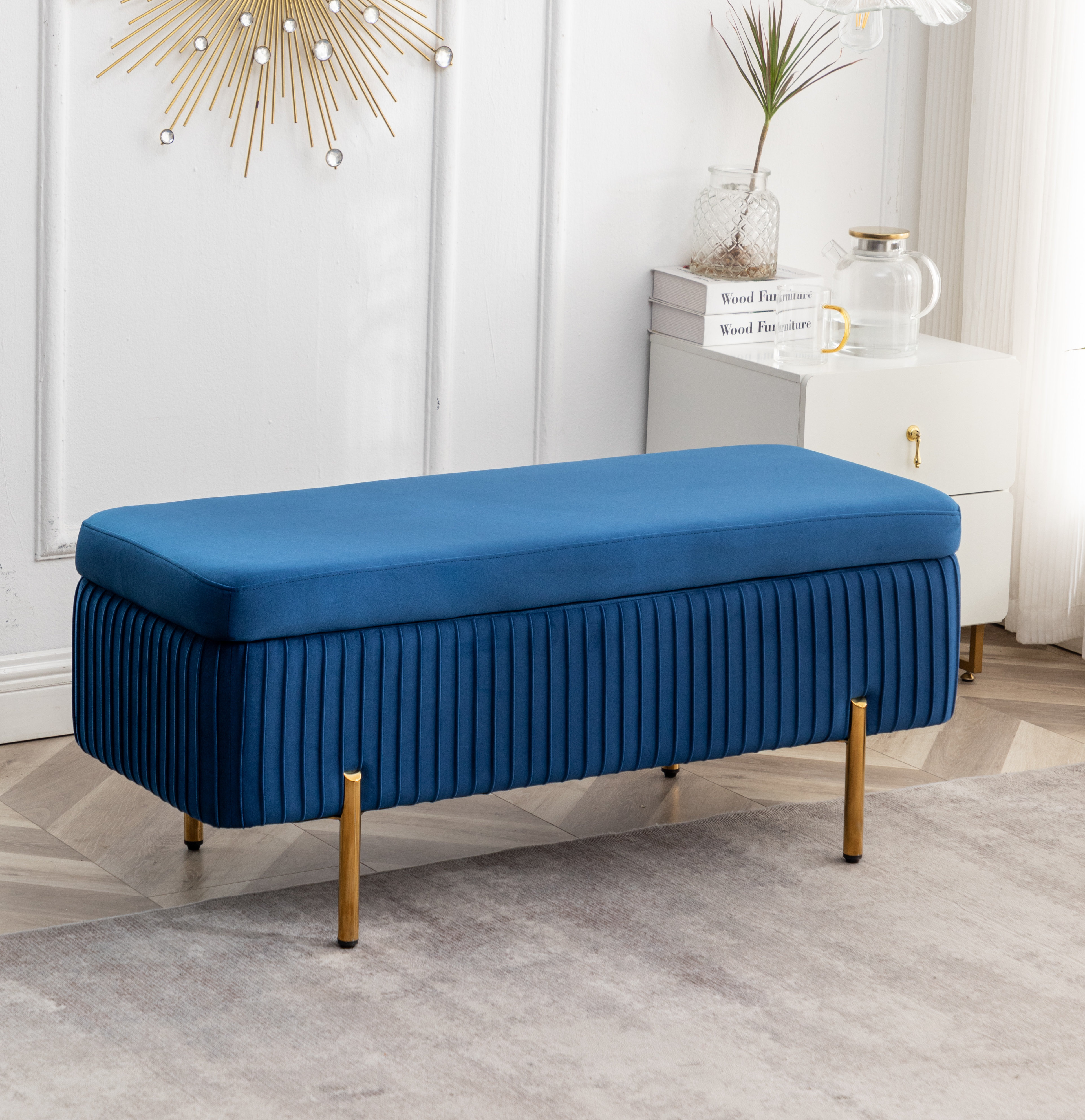 Furniture Benches Victoria Upholstered Flip Top Storage Bench