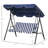 Outsunny 3-Seat Outdoor Patio Swing Chair With Removable Cushion, Steel Frame Stand And Adjustable Tilt Canopy For Patio, Garden, Poolside, Balcony, Backyard, Dark Blue