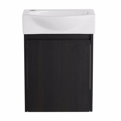 Ensemble de meuble-lavabo de salle de bain pour petit espace, petit meuble-lavabo moderne avec lavabo en céramique, petit lavabo de salle de bain