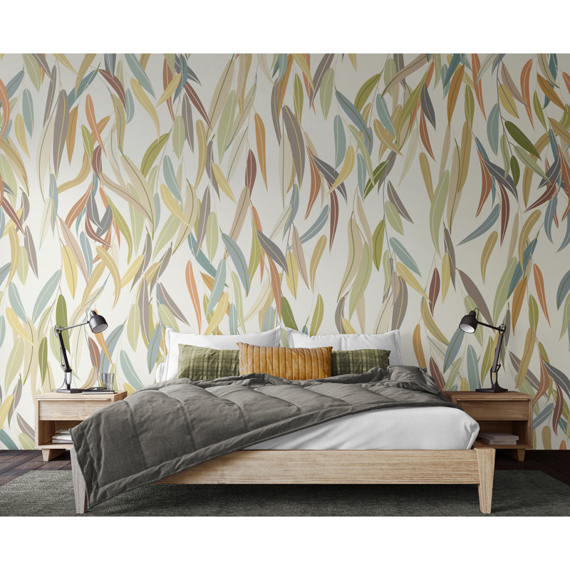 Lark Manor Willow Leaves Matte Roll, 240cm L x 300cm W, Natural Stone Matt