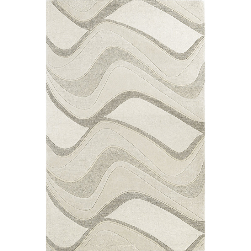 Courtney Handmade Tufted Area Rug, Rectangle 3'3" x 5'3", Ivory