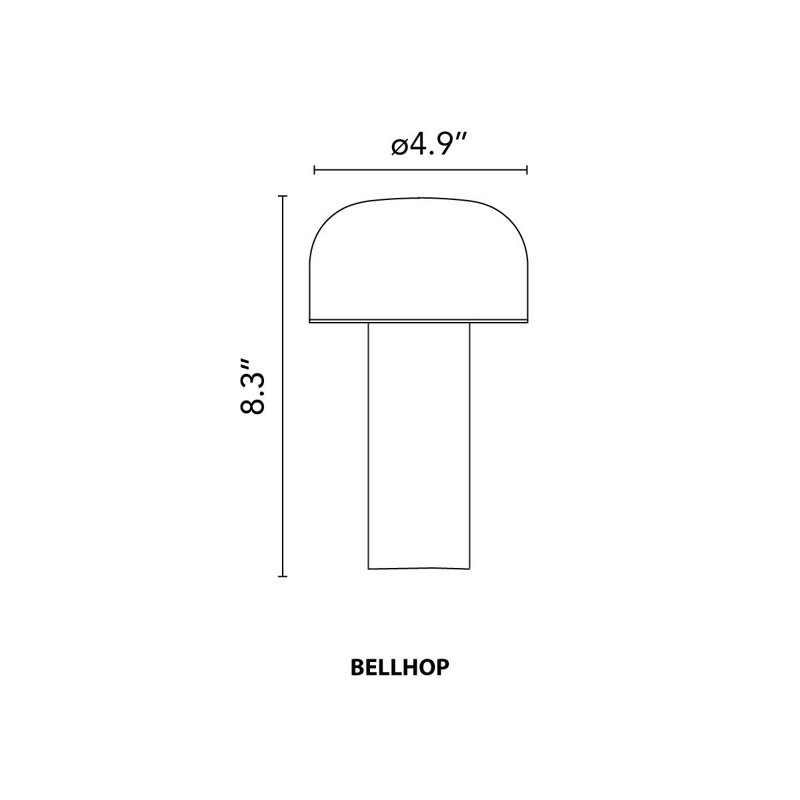 Bellhop Portable Table Lamp by E. Barber and J. Osgerby, Gray Blue