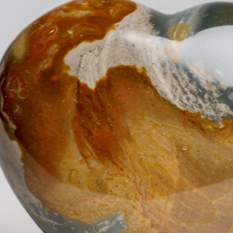 Genuine Polished Polychrome Jasper Heart From Madagascar (308 Grams)