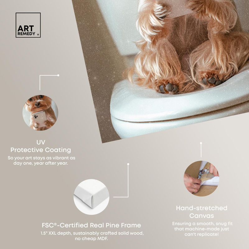 Mignonne Yorkie sur la toile , Toile tendue, H 24 po x l 16 po