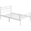 Minimalist Metal Slatted Bed Platform with Arrow Design Headboard-101248775-101364230