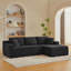 Canapé modulaire en L avec siège profond, sans assemblage requis, canapé modulaire pour salon, chambre à coucher, appartement, noir-95376621