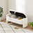 Ottoman Oval Storage Bench 3D Lamb Fleece Fabric  Bench-1479316333