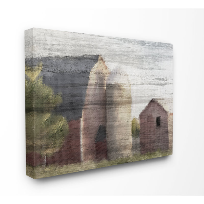«Streaky Rustic Barn Peinture in Subdued Tones» par Kimberly Allen, peinture, H 16 po x l 20 po x P 1,5 po, Toile tendue