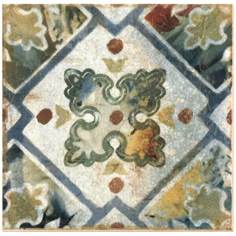 Angela Harris Dunmore 8x8 Polished Hand Painted Look Ceramic Tile
