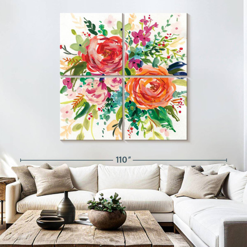 Harnek Bright Bouquet I, 74" H x 74" W