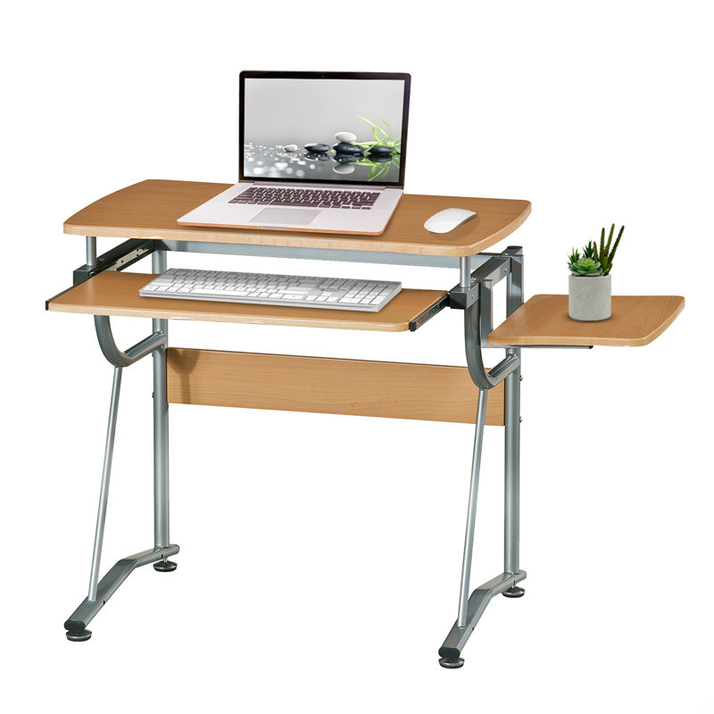 Bureau d'ordinateur avec tablette latérale et panneau de clavier