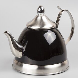 Viking 1.05 Qt. Black Teapot with Strainer Basket