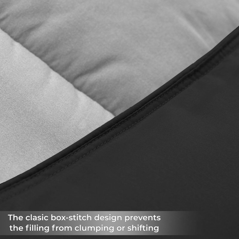 Full Black/Grey Reversible Down Alternative Microfiber Comforter