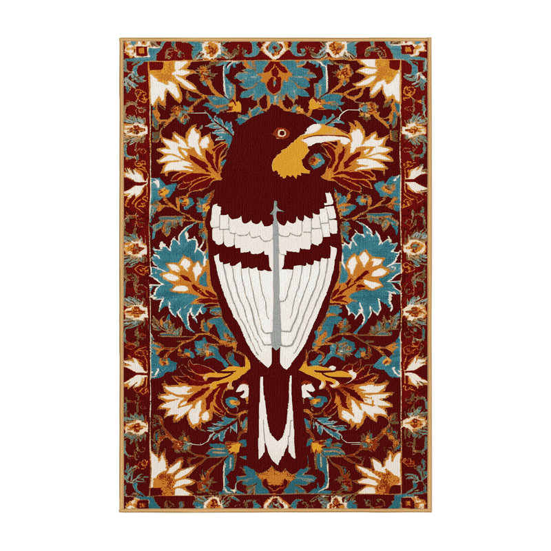  Tapis blanc lavable et ventilé Myna Birds, Tapis de couloir 2 pi x 4 pi