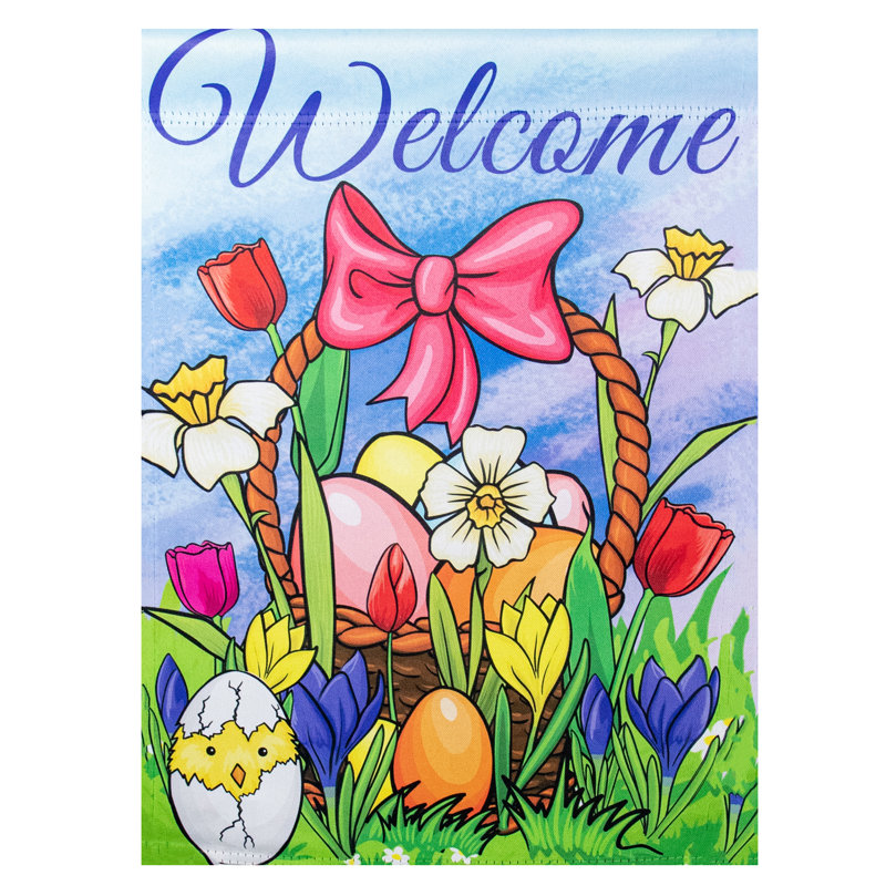 Drapeau extérieur Welcome Welcome Basket, H 18 po x l 12,5 po
