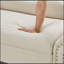 Chaise longue en velours avec rangement, accoudoir gauche et coussin lombaire-131221009
