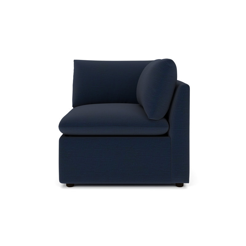 Fauteuil modulaire rembourré Kallie faisant face à la droite, Bleu marine Loppolo