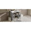 Meuble-lavabo moderne de 30 po avec lavabo en céramique, meuble-lavabo avec verre trempé et poignées noir mat, grand espace de rangement et structure en bois d'hévéa-910260734