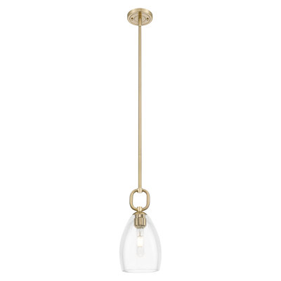 Downtown Urban - Hudson - 1 Light 6" Stem Hung Mini Pendant with Flute Shade - Matte Black Finish - Clear Shade
