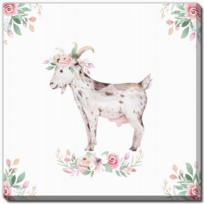 «Farm Buddies Goat», art mural sur toile