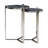 Blue Agate Gemstone Round Nesting Accent Tables