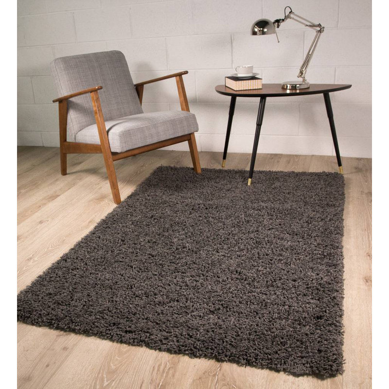 Honey-Mae Solid Colour Shag Area Rug, Rectangle 110 x 160cm