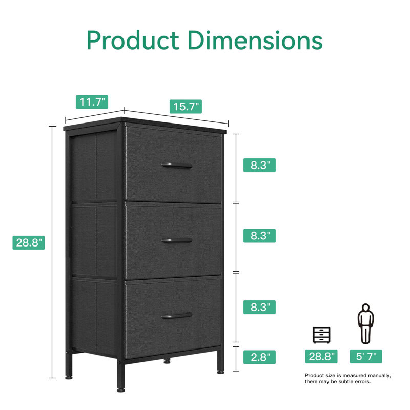 Compact Black Dresser - Multi-Functional Storage Solution For Small Spaces, Black