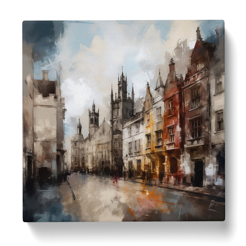City Of Cambridge Gestural - No Frame Print, 35cm H x 35cm W x 3cm D