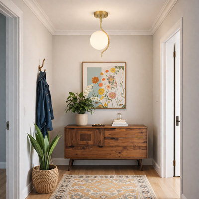 Glass Semi Flush Mount